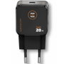 Tech One Tech Cargador de Pared GaN 20W con Cable USB-C TEC2223 Negro